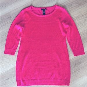 Sweater Project Metallic Tunic Sweater Dress Pink Juniors M Bodycon Barbie Glam